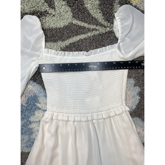 Wilfred Dress Womens Size XXS NEW Tempest Birch Smocked Mini Milkmaid Coquette - Picture 9 of 15